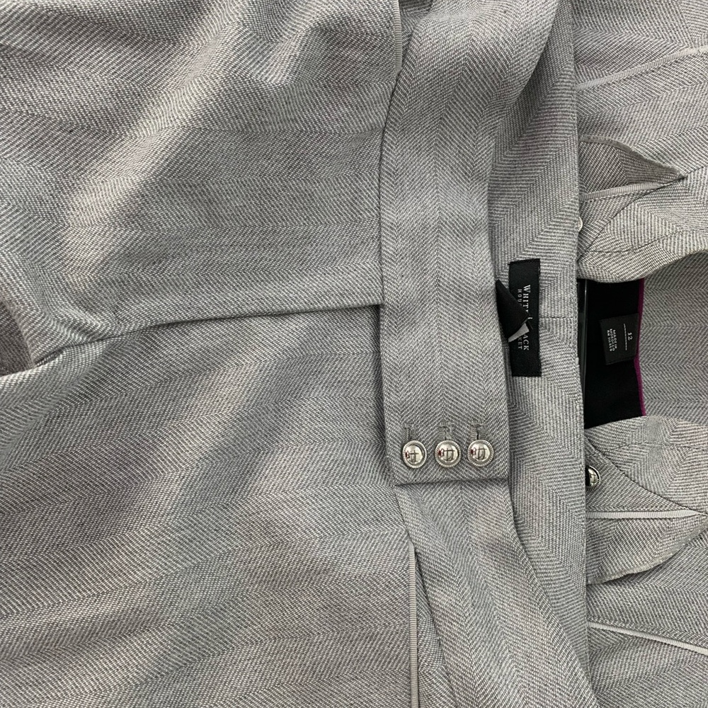 WHBM Suit - silver grey herringbone